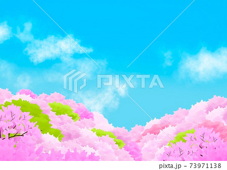 桜と青空の風景 のイラスト素材