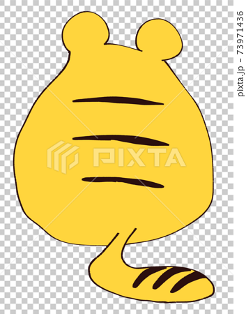 可愛い黄色い虎の後ろ姿のイメージ素材のイラスト素材