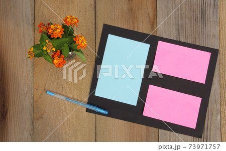 Notebook With Flags and Sticky Notes Notebook With Flags and Sticky Notes 73971757