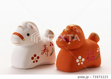 馬の置物、正月飾り 73973225