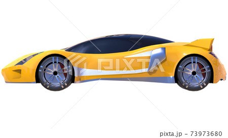 Yellow shiny conceptual sports car of the future. 73973680