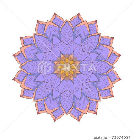 round floral ornament mandala isolated on white 73974054