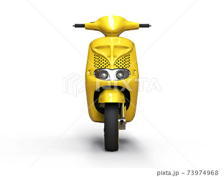 Modern urban yellow moped on a white background. 3d illustration. 73974968