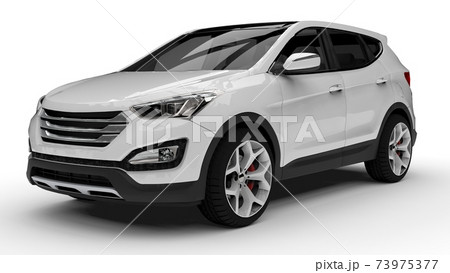 White premium city crossover on a white background. 3d rendering. 73975377