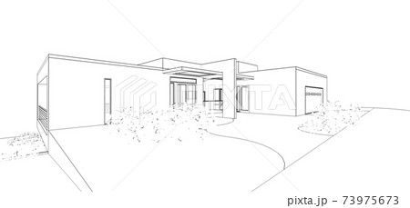 3d modern house, on white background. 3d illustration. 3d modern house, on white background. 3d illustration. 73975673