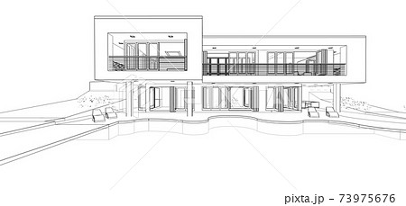 3d modern house, on white background. 3d illustration. 3d modern house, on white background. 3d illustration. 73975676
