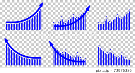 矢印グラフupセット青のイラスト素材