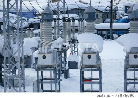 雪を被った変電所 雪を被った変電所 73976690