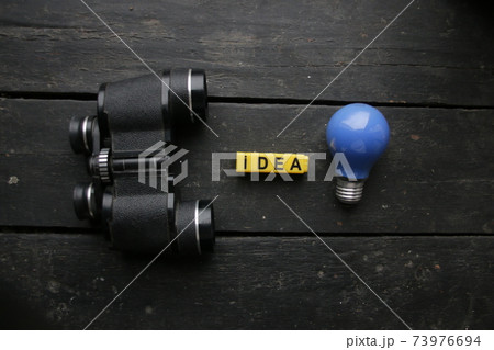 Idea, vintage concept. The inscription of their yellow cubes. Idea, vintage concept. The inscription of their yellow cubes. 73976694