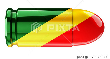 Bullet with Congo flag, 3D rendering Bullet with Congo flag, 3D rendering 73976953