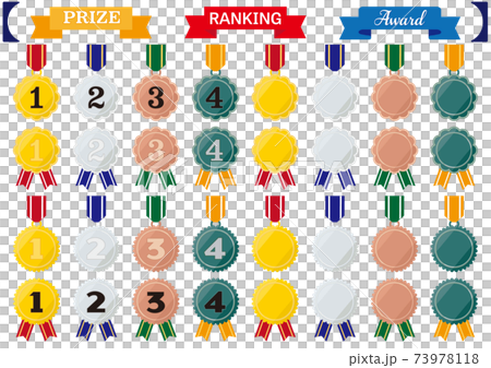 Beautiful ranking ribbon medal set - Stock Illustration [73978118] - PIXTA