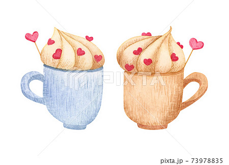 手描き水彩 | ハートの鍵 イラスト 73978835