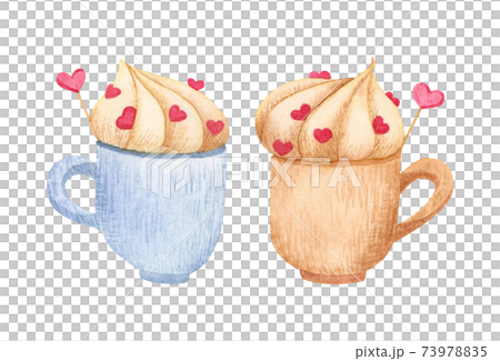 手描き水彩 | ハートの鍵 イラスト 73978835