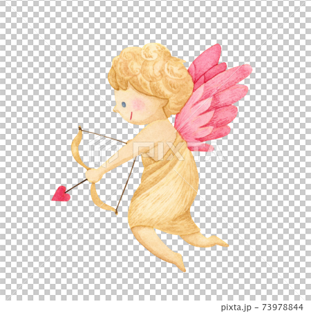 手描き水彩 | キューピット イラスト 73978844