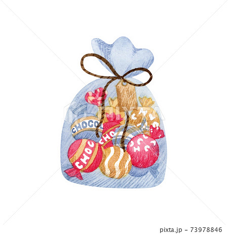 手描き水彩 | チョコレート プレゼント イラスト 73978846