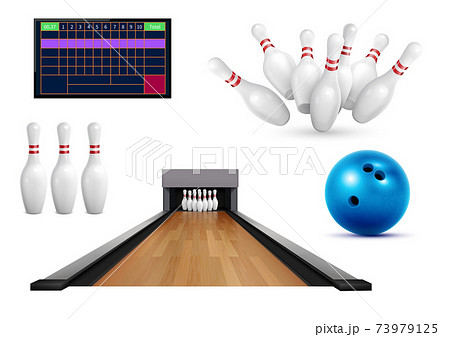 Bowling Game Realistic Icons Bowling Game Realistic Icons 73979125