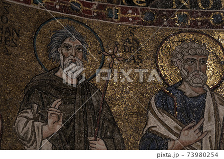 Triest Italy San Giusto Church mosaic Triest Italy San Giusto Church mosaic 73980254