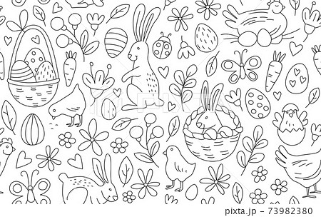 Funny Happy Easter seamless pattern background greeting card Funny Happy Easter seamless pattern background greeting card 73982380