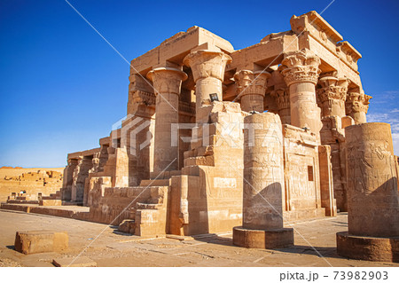 The ruins of the ancient temple of Sebek in Kom - Ombo, Egypt. The ruins of the ancient temple of Sebek in Kom - Ombo, Egypt. 73982903