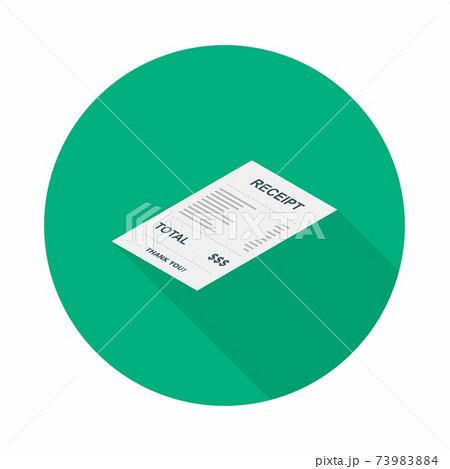 Receipt paper, bill check, invoice, cash receipt. Left view isometric icon. 73983884