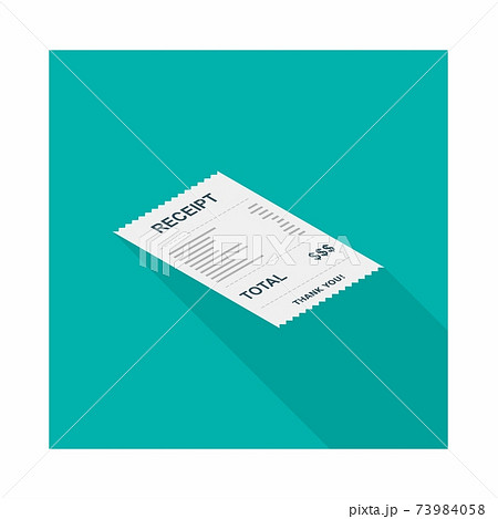 Receipt paper, bill check, invoice, cash receipt. Right view isometric icon. 73984058