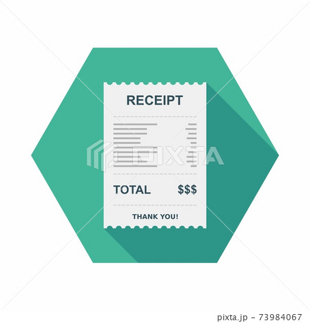 Receipt paper, bill check, invoice, cash receipt. Isolated icon. 73984067