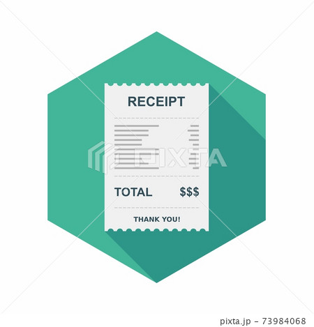 Receipt paper, bill check, invoice, cash receipt. Isolated icon. 73984068