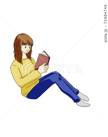 本を読む女性のイラスト素材