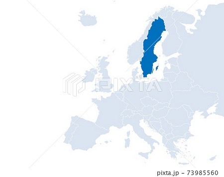 Sweden on Europe map vector. Vector illustration. 73985560