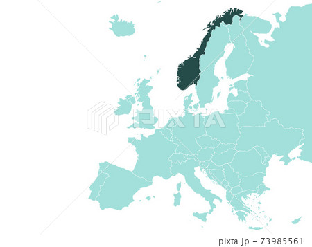 Norway on Europe map vector. Vector illustration. 73985561
