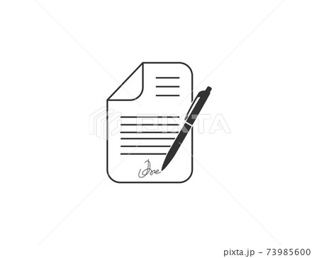 Document, pen, signature icon. Vector illustration, flat. 73985600