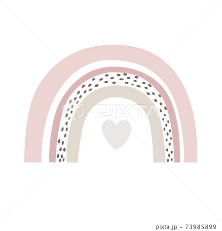 Rainbow vector in cartoon Scandinavian style isolated on white background for kids. Cute hand drawn illustration for posters, prints, cards, fabric, children books, interior design Rainbow vector in cartoon Scandinavian style isolated on white background for kids. Cute hand drawn illustration for posters, prints, cards, fabric, children books, interior design 73985899