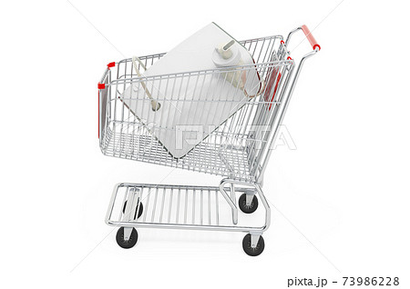 Shopping cart with nebulizer, 3D rendering Shopping cart with nebulizer, 3D rendering 73986228