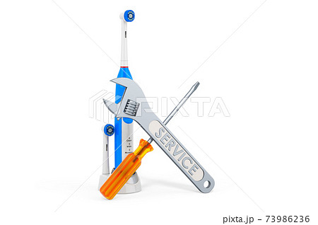 Service and repair of electric toothbrush. 3D rendering Service and repair of electric toothbrush. 3D rendering 73986236