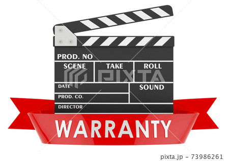 Clapperboard warranty concept. 3D rendering Clapperboard warranty concept. 3D rendering 73986261