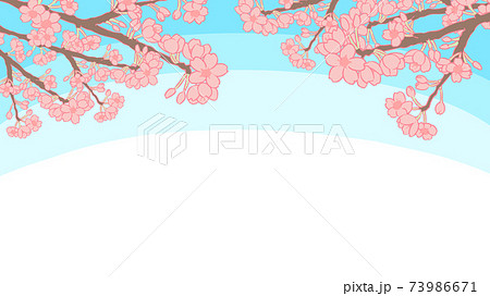 Cherry Blossoms Aki Sky - Stock Illustration [73986671] - PIXTA