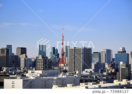 東京　お台場　レインボーブリッジからの眺め　ノースルート 73988137