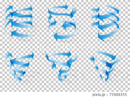 Blue ascending / parallel / descending tornado vector illustration background transparent 73988355