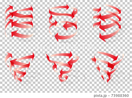 紅色上升/平行/下降龍捲風矢量圖背景透明 73988360