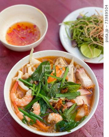 Popular Vietnam seafood noodles soup - Bun Mam noodles Popular Vietnam seafood noodles soup - Bun Mam noodles 73989504