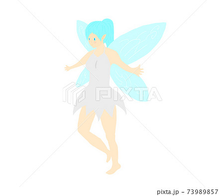 妖精のキャラクター 白 のイラスト素材