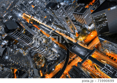 Modern building night view Modern building night view 73990699