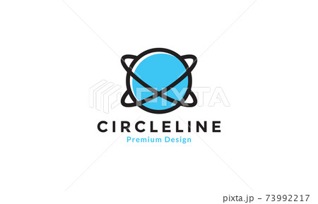 blue circle line with double ring logo symbol icon vector graphic design illustration 73992217