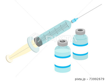 ワクチンと注射器のイラスト 文字なし のイラスト素材