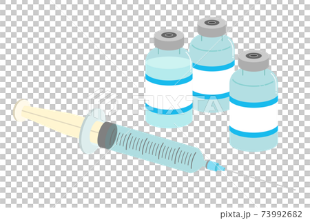 ワクチンと注射器のイラスト 文字なし のイラスト素材