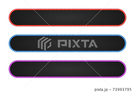 電飾のテロップベース・3色・黒ベース・角丸 73993795