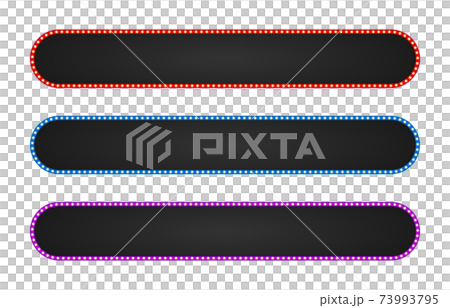 電飾のテロップベース・3色・黒ベース・角丸 73993795