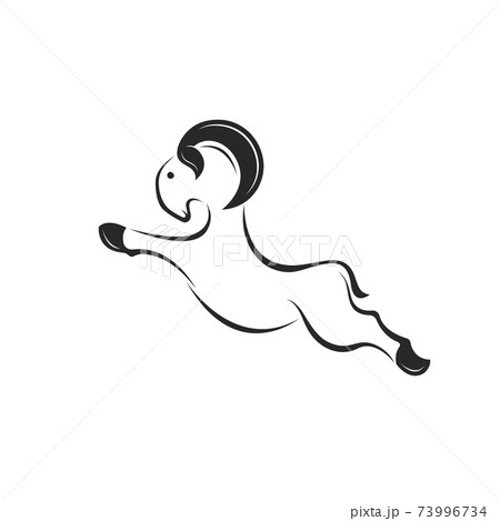 Vector of jumping goat design on white background. Easy editable layered vector illustration.  Farm Animal. 73996734