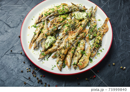 Delicious fried capelin Delicious fried capelin 73999840
