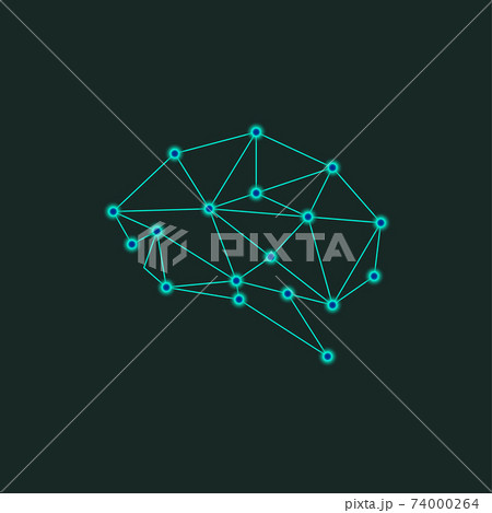 Human futuristic digital brain with neural connections 74000264